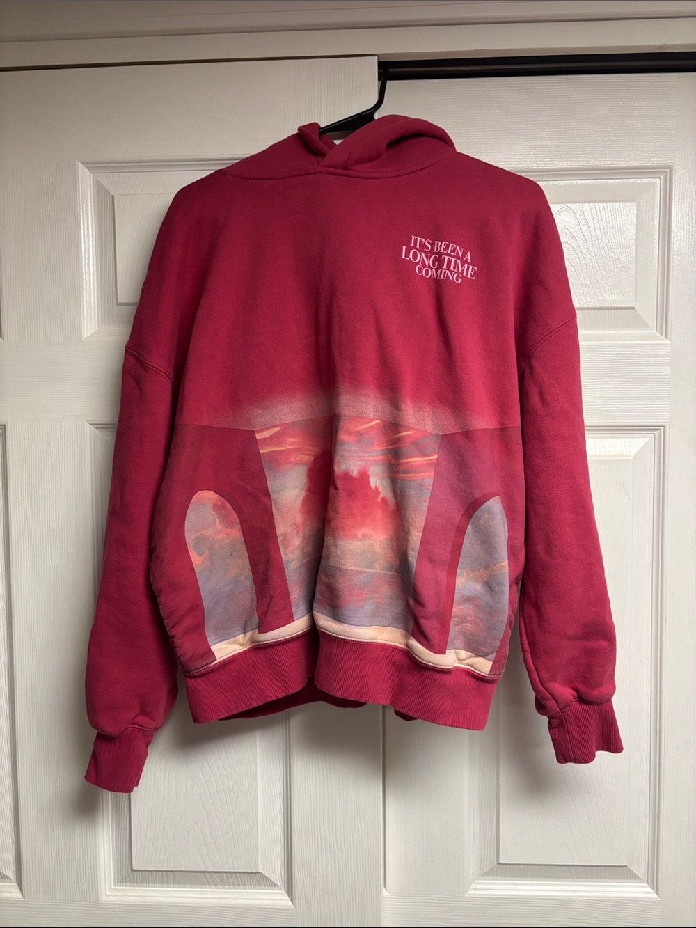 Taylor Swift It’s Been a Long Time Coming Pink Eras Tour Hoodie Size Small